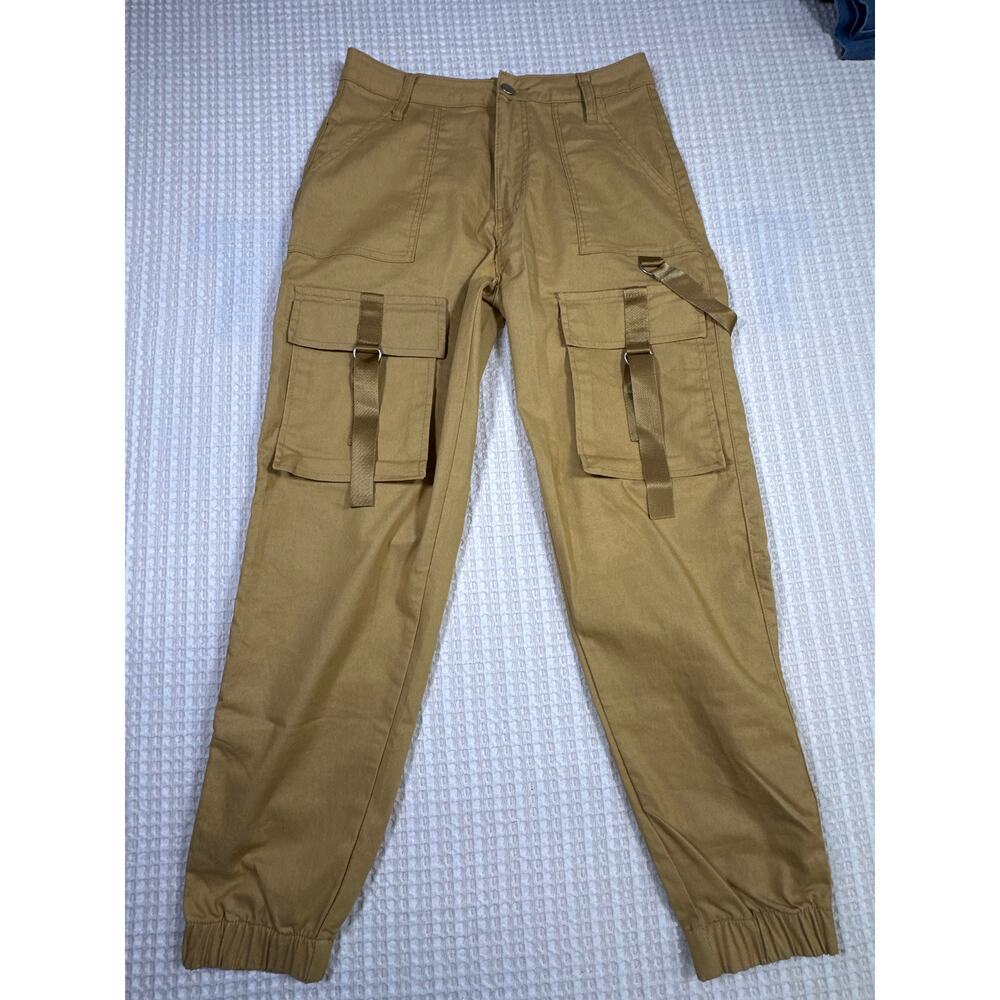 Kreamy Cargo Pants Jogger Khaki Utility Streetwear Tactical Y2K Style Size M